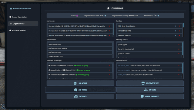 Jota Dev FiveM Criminal Organizations Script – Advanced Modular System