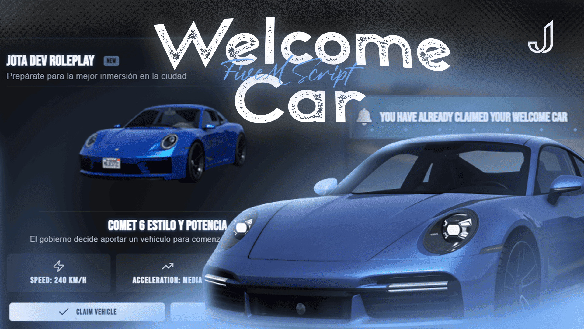 Jota Dev Welcome Car