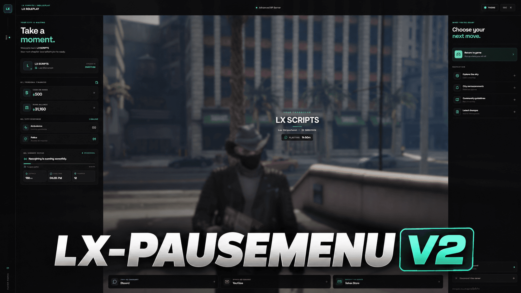 LX PAUSEMENU V2 - ADVANCED PAUSE MENU