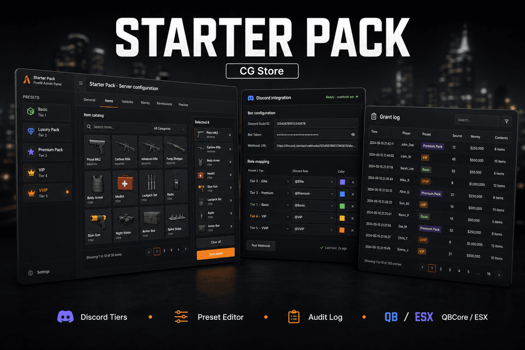 Starter Pack - FiveM Admin Script | CG Store