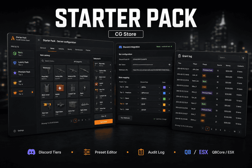 Starter Pack - FiveM Admin Script | CG Store