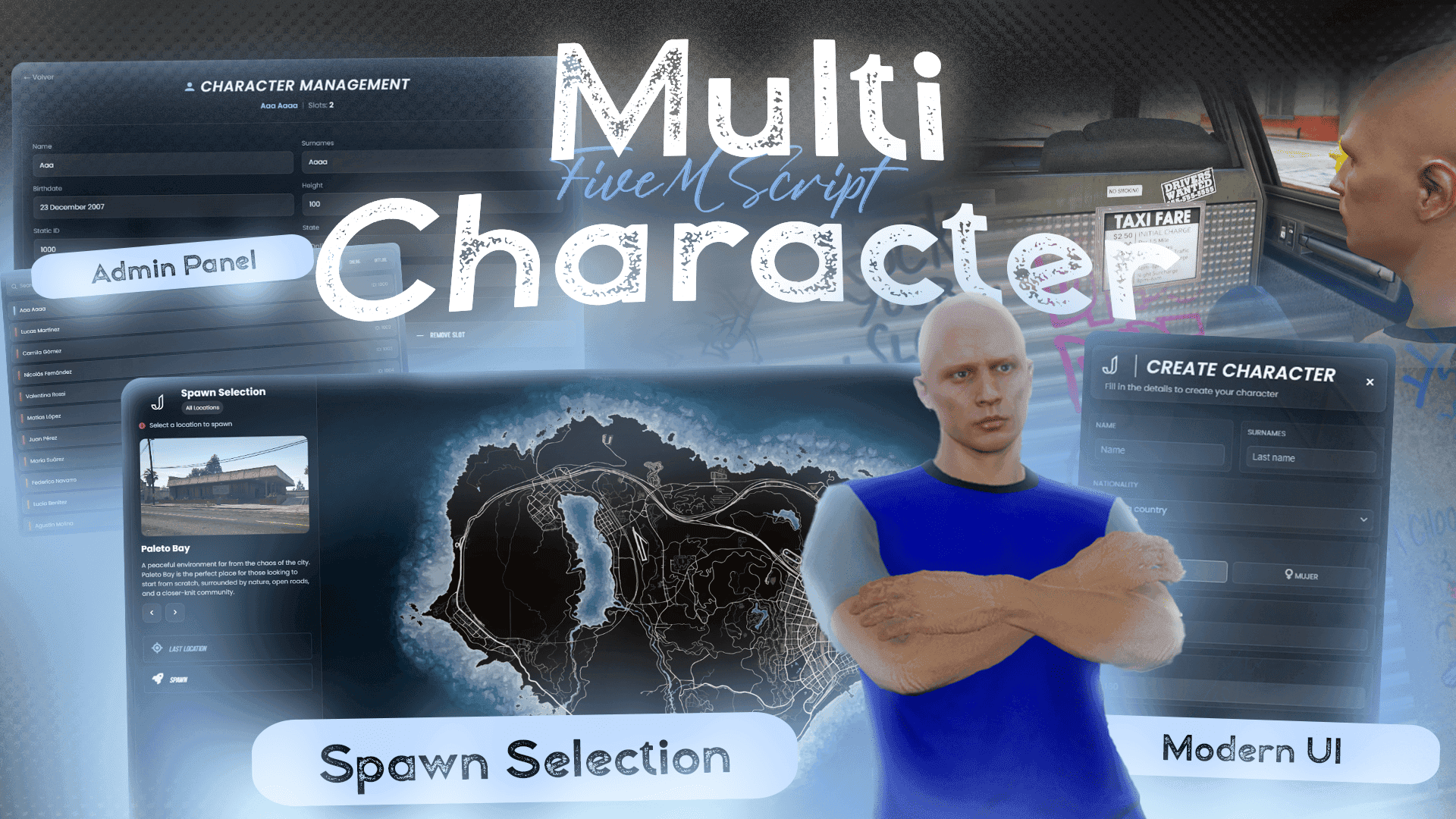 Admin Character Script Advanced FiveM Script | Multicharacter System & Admin Panel - Jotadev