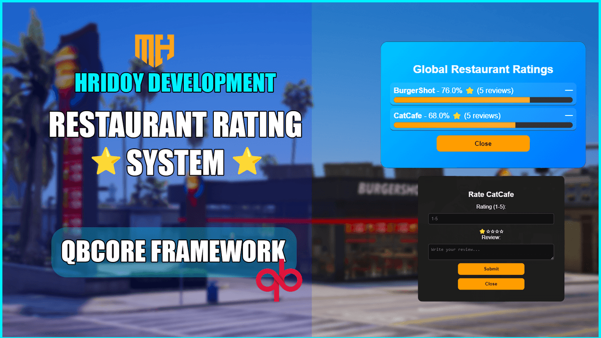 Run A Restaurant Script Fivem Restaurant Rating System Script for QBCore - Hridoy Developmet